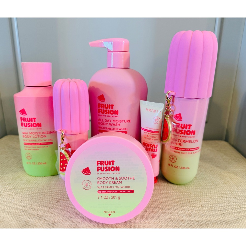 Bath & Body Works Fruit Fusion Watermelon Whirl 6 Piece Body Care Set New